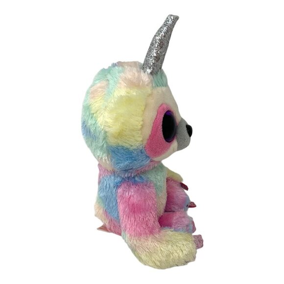 TY Beanie Boos COOPER Unicorn Sloth Glitter Eyes 6 in Boo Toy Plush Rainbow - Picture 4 of 7